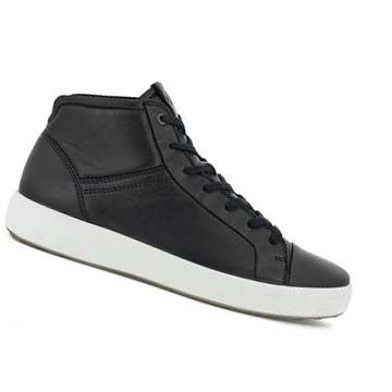 Férfi Ecco Soft 7 City Hi-top Tornacipő Fekete | HU 630UZG